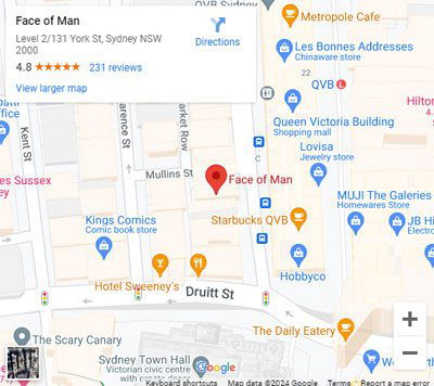 Face of Man Google Map location